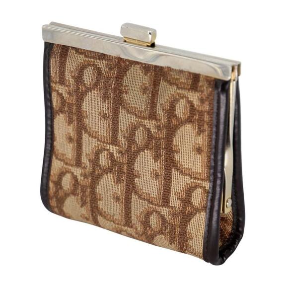 Dior Kiss-lock Mini Cd Trotter Canvas Coin Purse Wallet CD-0402N-0109 - Picture 2 of 8